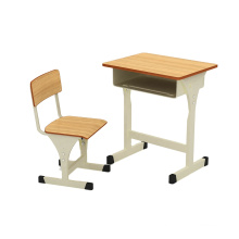 Customized size adjustable fireproof plywood student desk high school furniture classroom tables and chairs child school desk